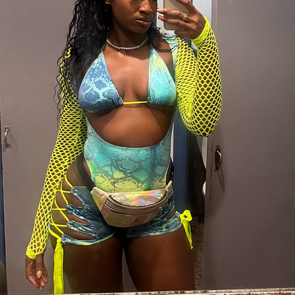 Vibrant Blue and Yellow Bikini Top